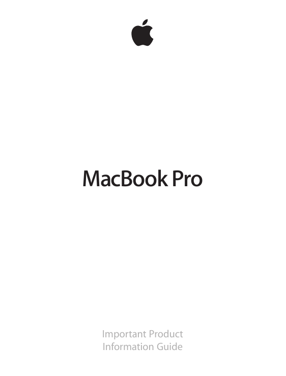 Important Product Information GuideMacBook Pro