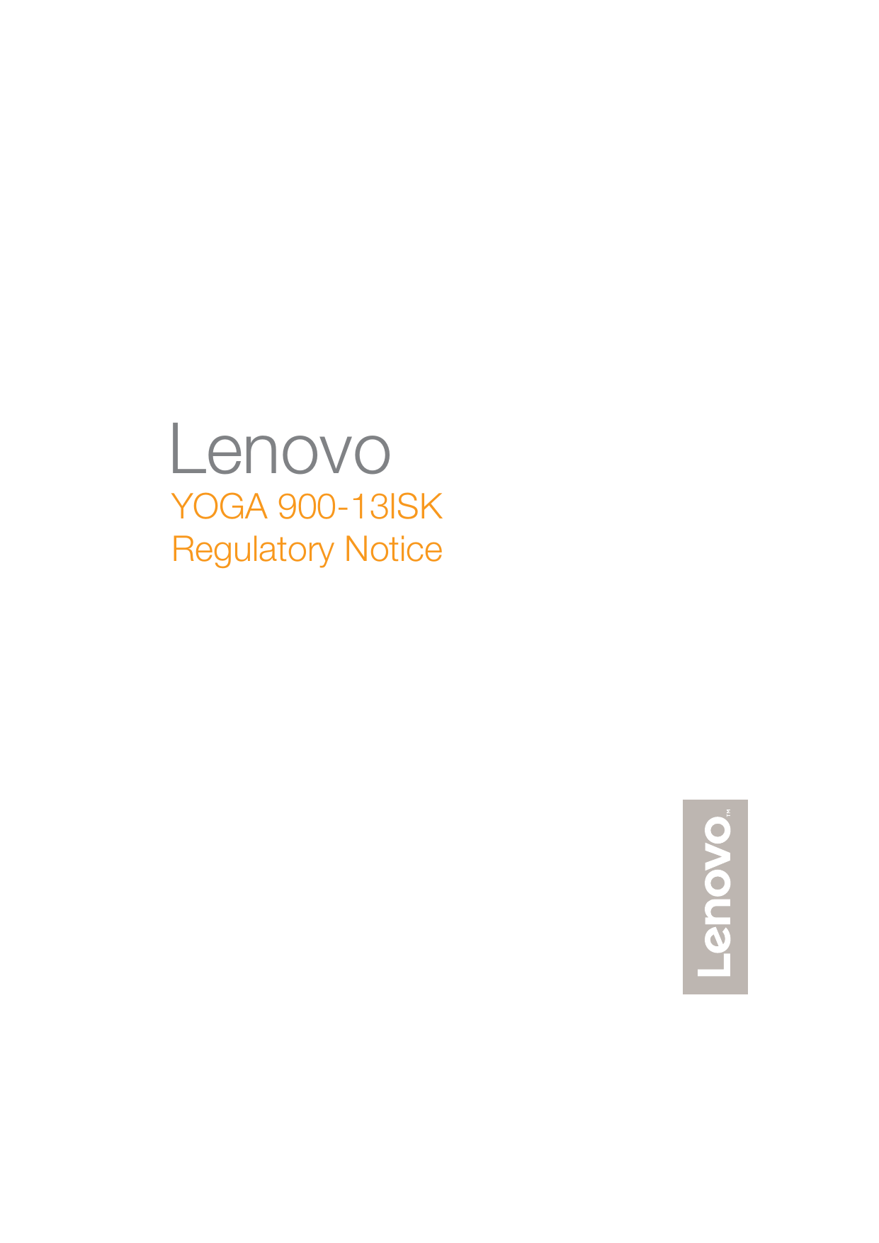 LenovoYOGA 900-13ISKRegulatory Notice