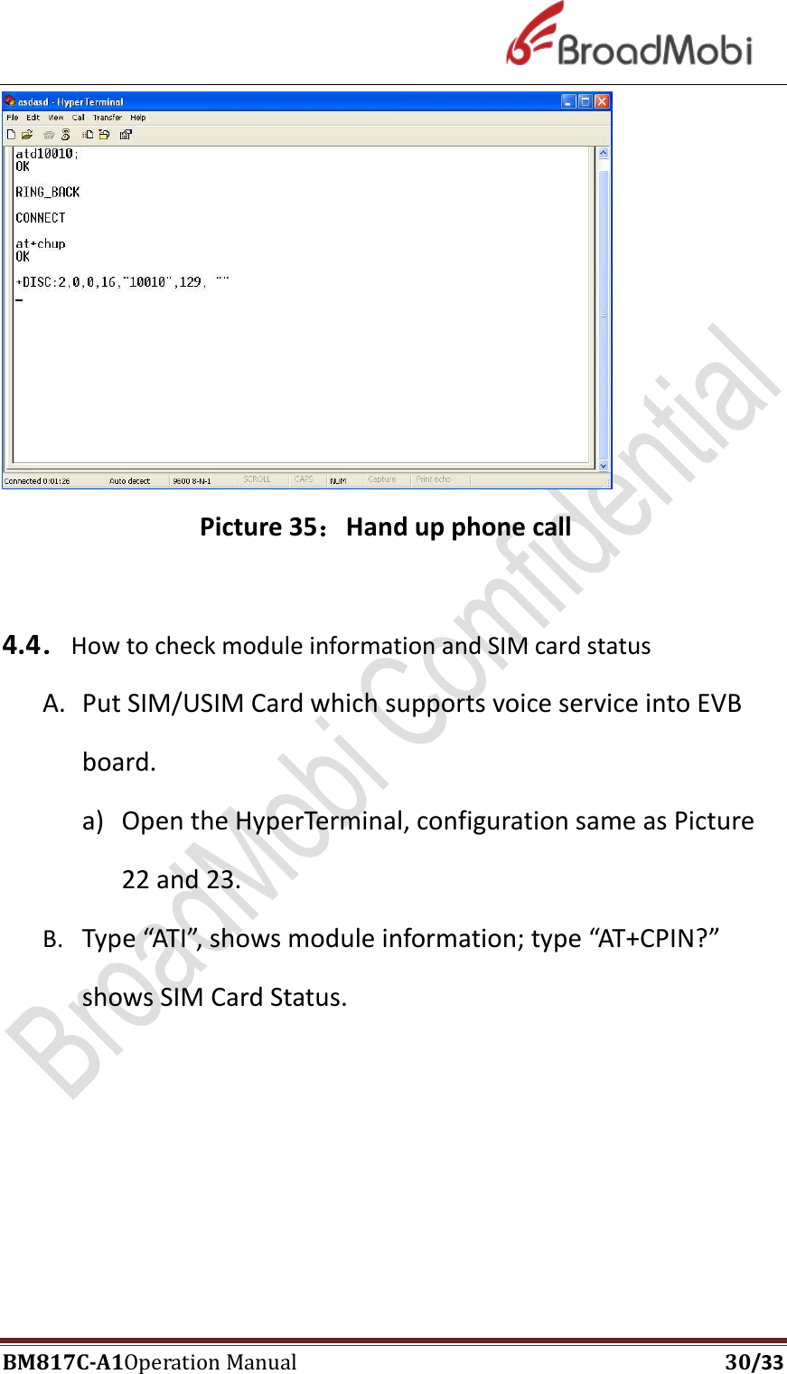 Page 30 of Broadmobi Communication Technology BM817C LTE Wireless Module User Manual BM817C  V1 1