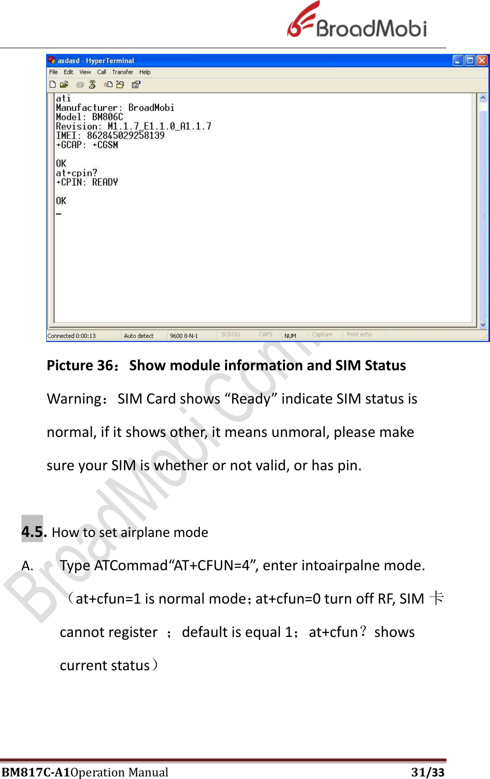 Page 31 of Broadmobi Communication Technology BM817C LTE Wireless Module User Manual BM817C  V1 1