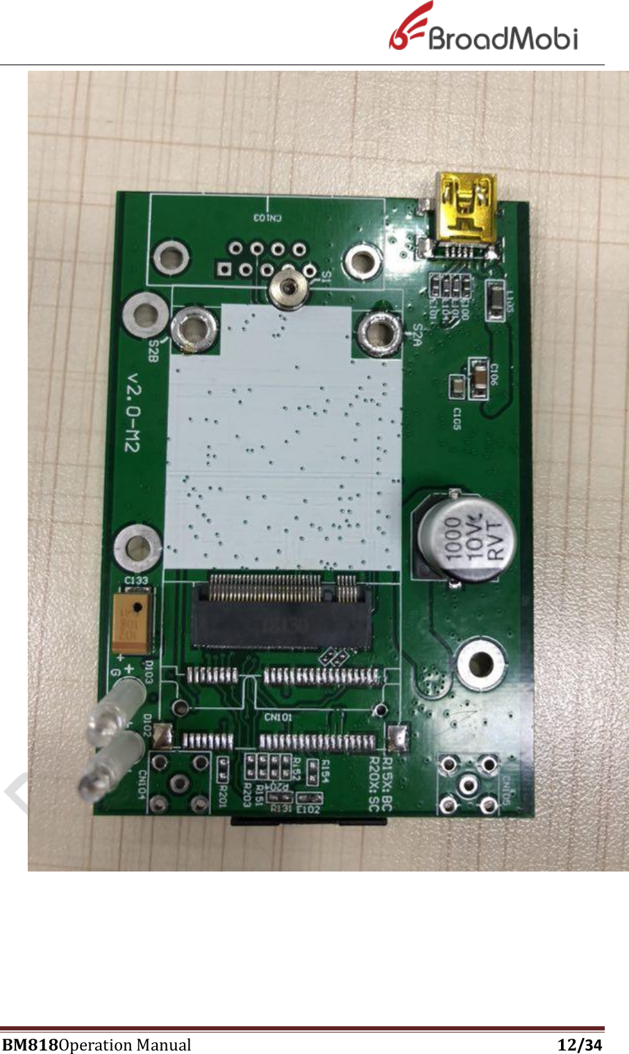 Page 12 of Broadmobi Communication Technology BM818 LTE Wireless Module User Manual BM818 Coperation manual V1 4