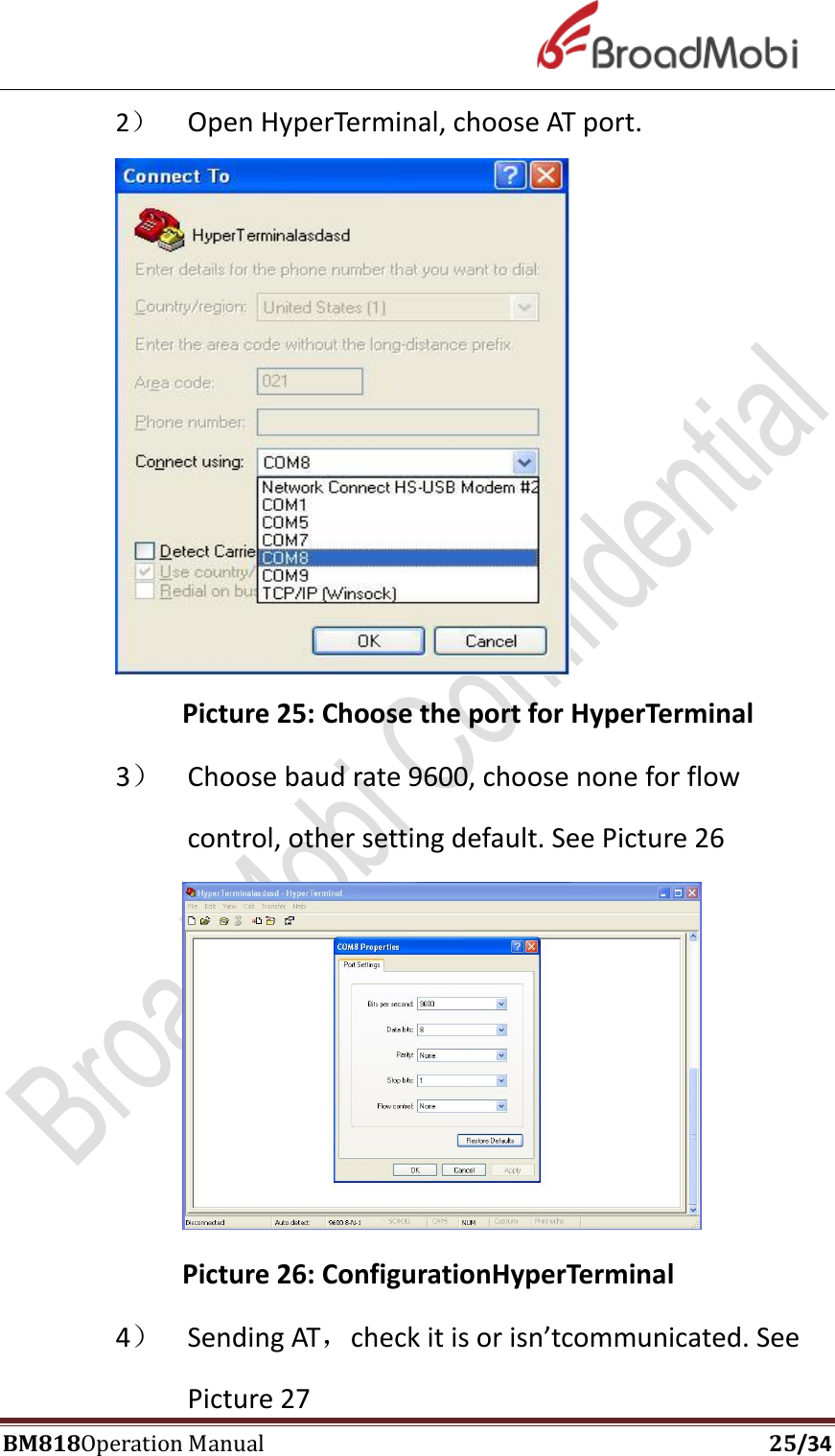 Page 25 of Broadmobi Communication Technology BM818 LTE Wireless Module User Manual BM818 Coperation manual V1 4