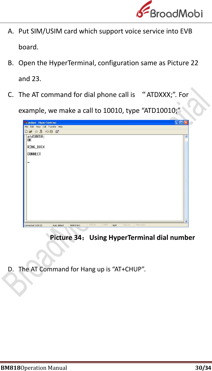 Page 30 of Broadmobi Communication Technology BM818 LTE Wireless Module User Manual BM818 Coperation manual V1 4