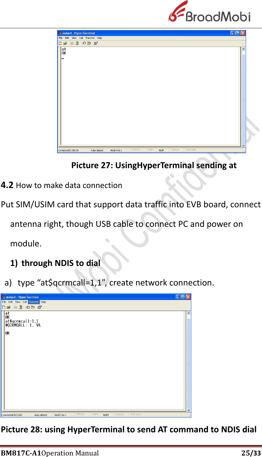 Page 25 of Broadmobi communication Technology LTd BM817C LTE Wireless Module User Manual BM817C  V1 1