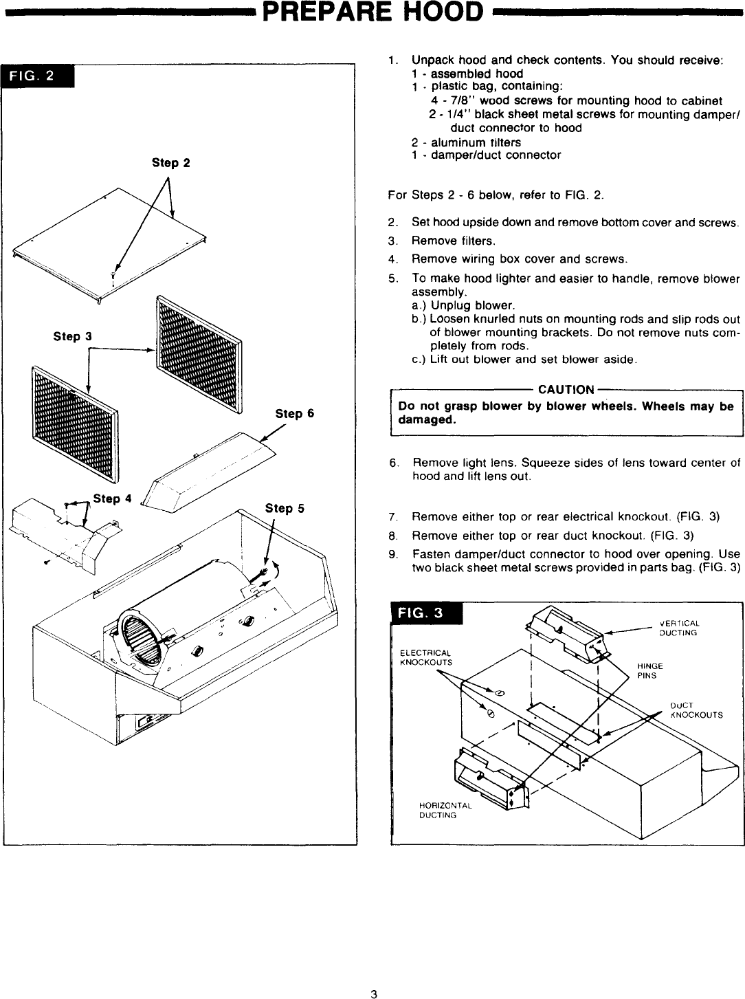 Page 3 of 8 - Broan 893001 User Manual  RANGE HOOD - Manuals And Guides L1002110