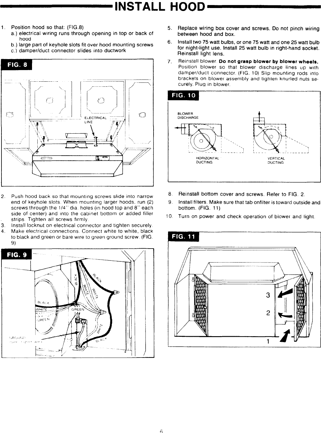 Page 6 of 8 - Broan 893001 User Manual  RANGE HOOD - Manuals And Guides L1002110