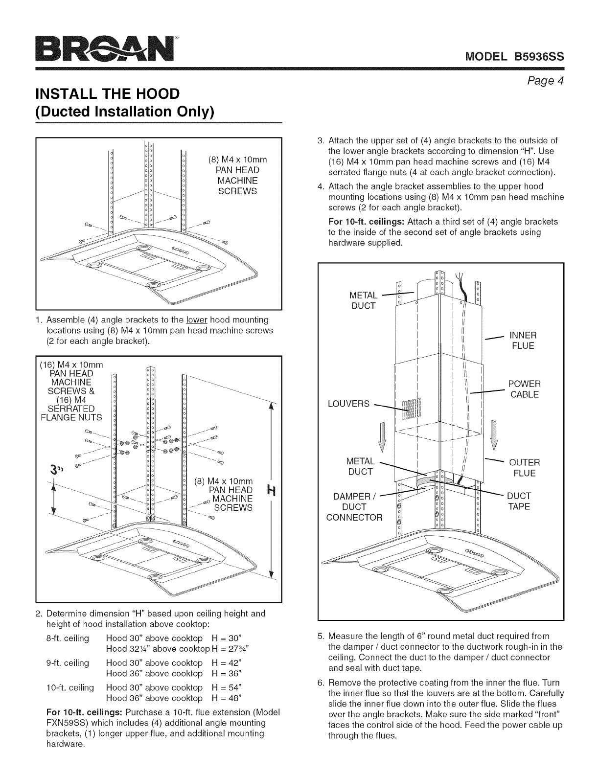Broan RK58 NonDuct Kit For B58 Model Range Hoods