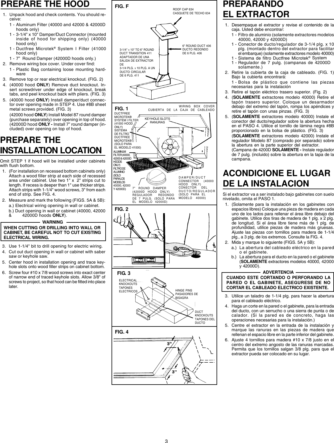 Page 3 of 8 - Broan Broan-30-Ductless-Range-Hood-413023-Users-Manual- 413023 Installation Instructions  Broan-30-ductless-range-hood-413023-users-manual