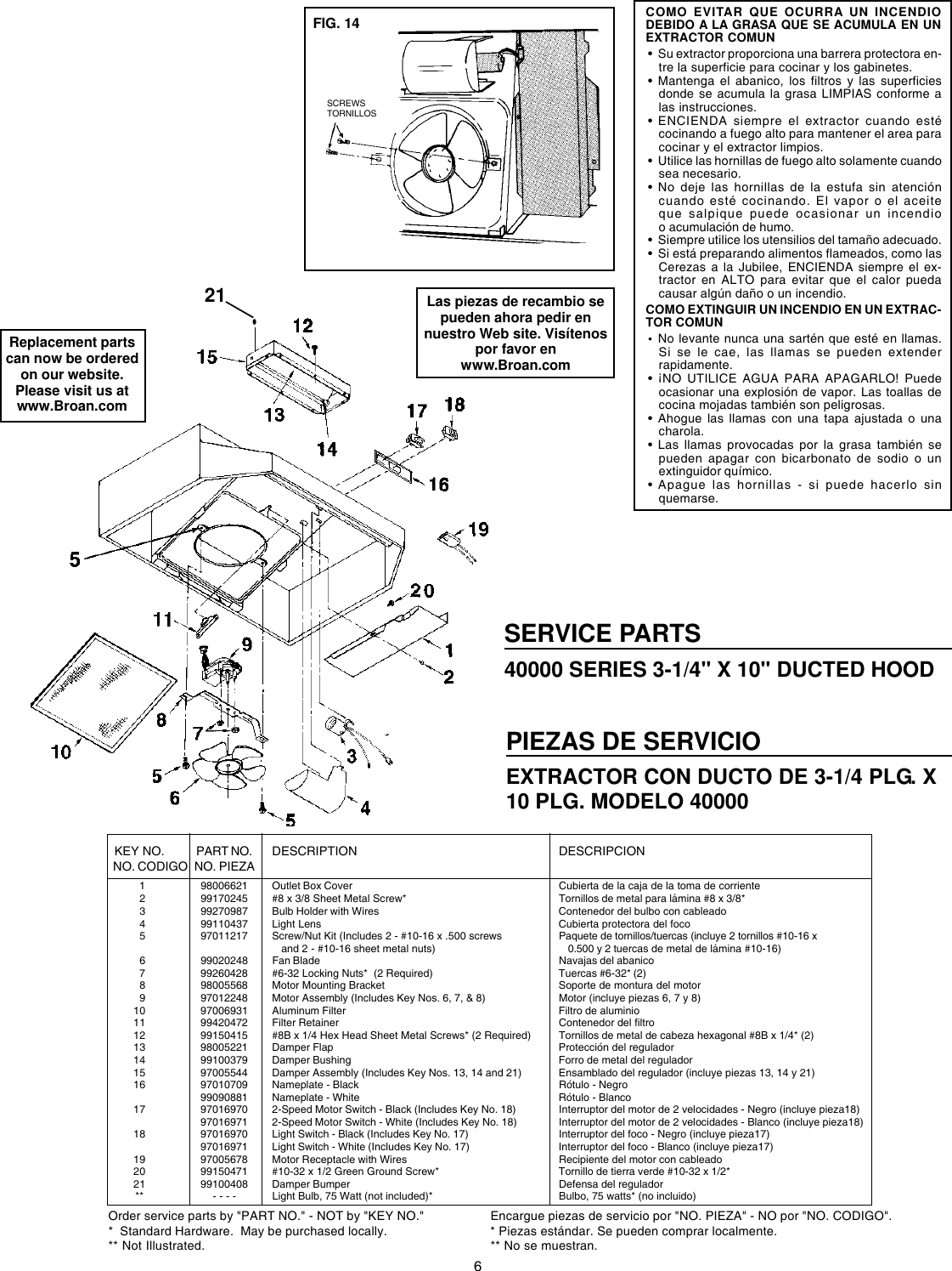 Page 6 of 8 - Broan Broan-30-Ductless-Range-Hood-413023-Users-Manual- 413023 Installation Instructions  Broan-30-ductless-range-hood-413023-users-manual