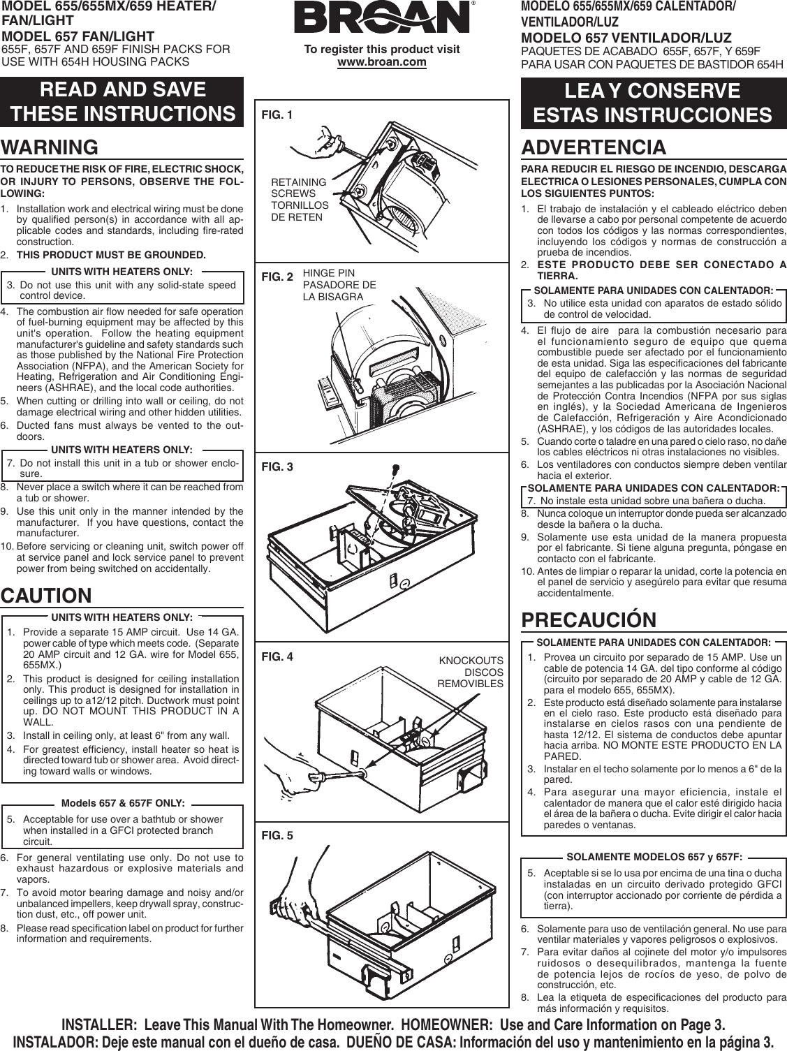 Page 1 of 4 - Broan Broan-659-Users-Manual-  Broan-659-users-manual