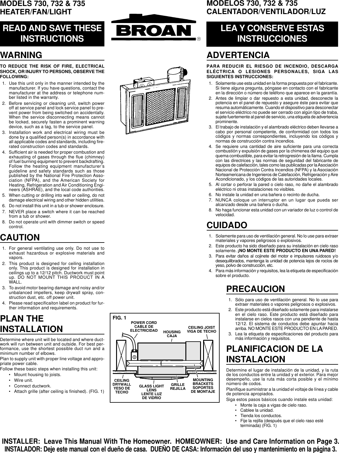 Page 1 of 4 - Broan Broan-730-Users-Manual- 99042661.p65  Broan-730-users-manual