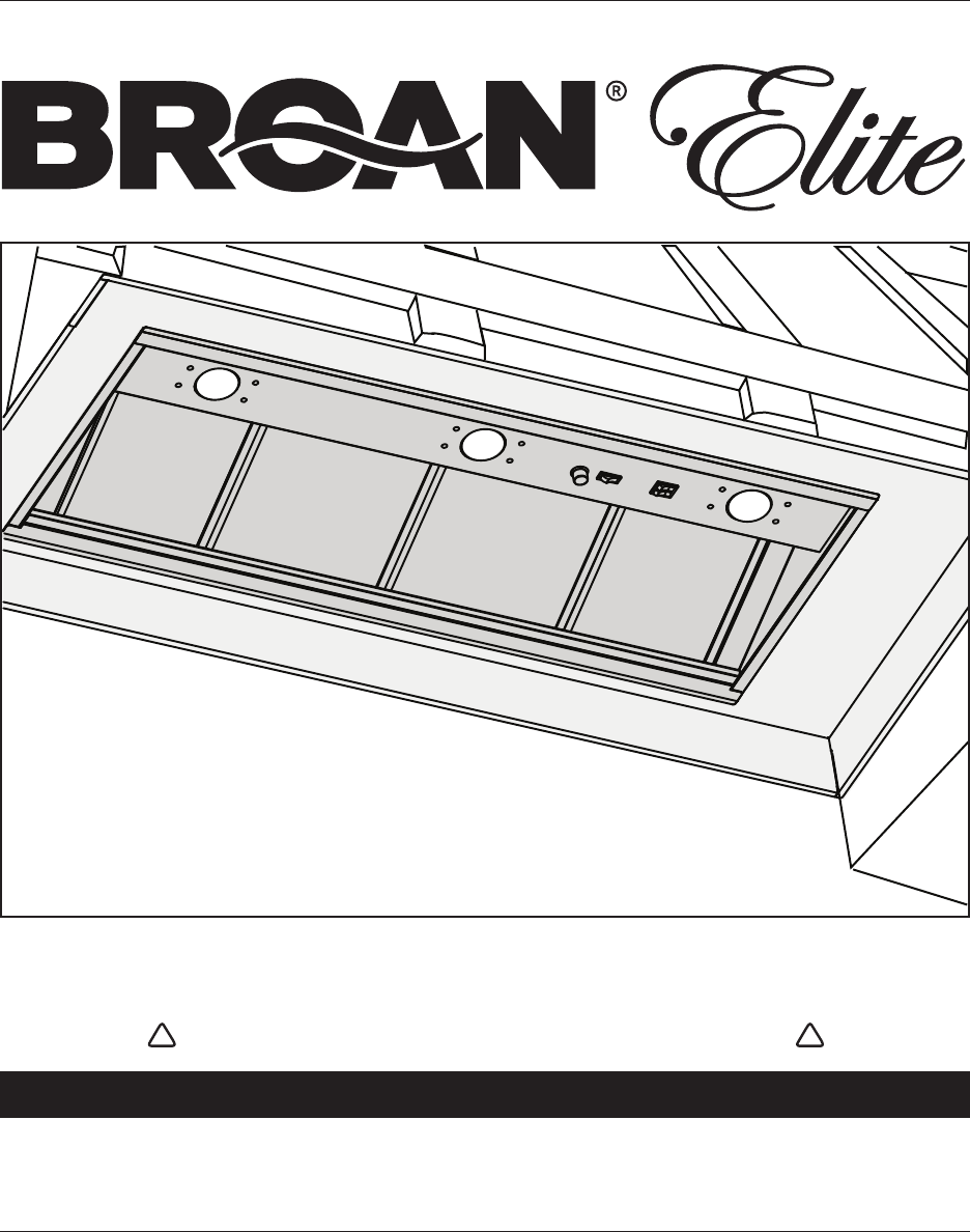 Broan Broam Elite Range Hood Users Manual Rmip33 Rmip45 Sv05861 Rev I