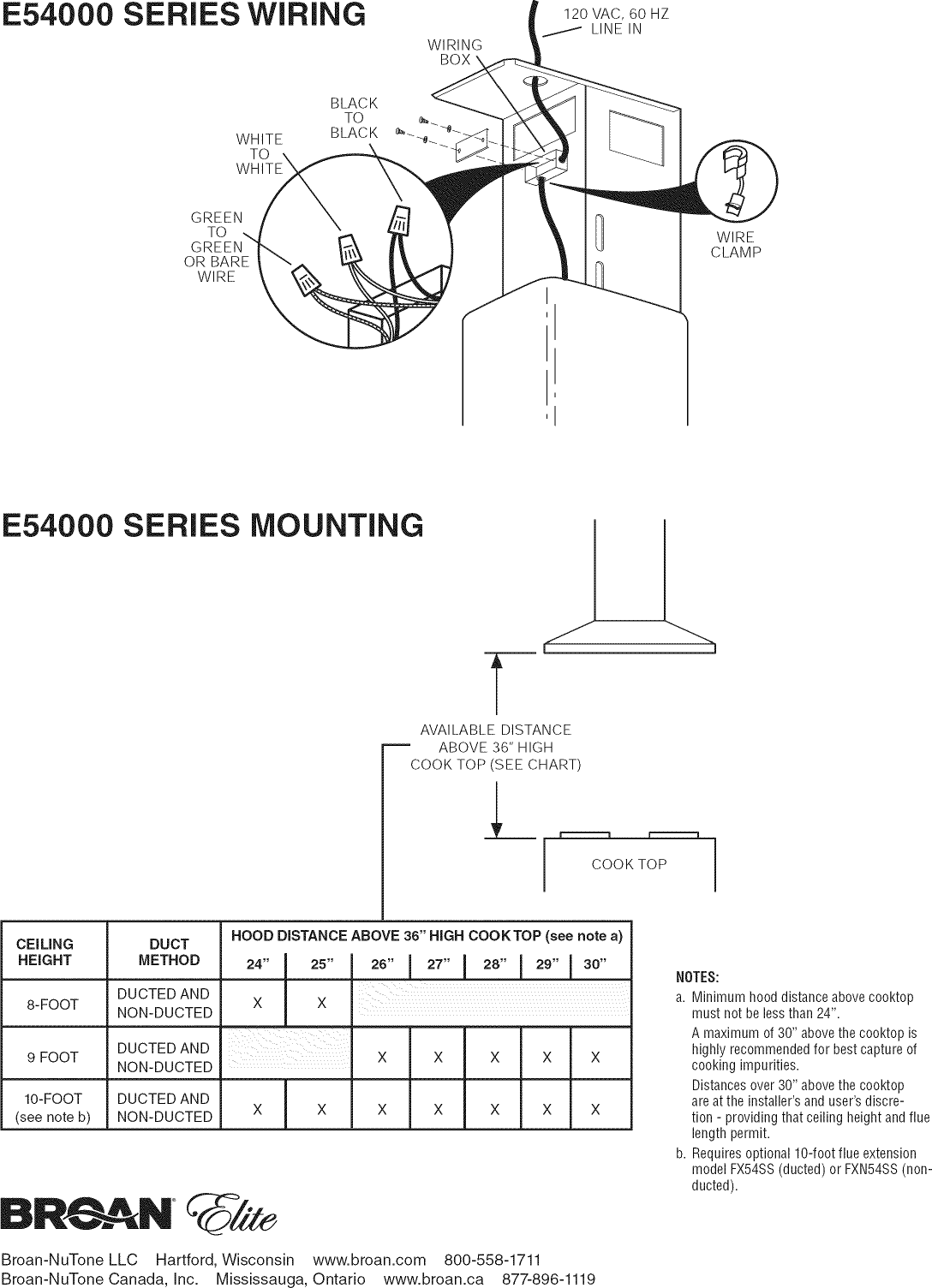 Page 2 of 2 - Broan E5490SS User Manual  RANGE HOOD - Manuals And Guides L1005353