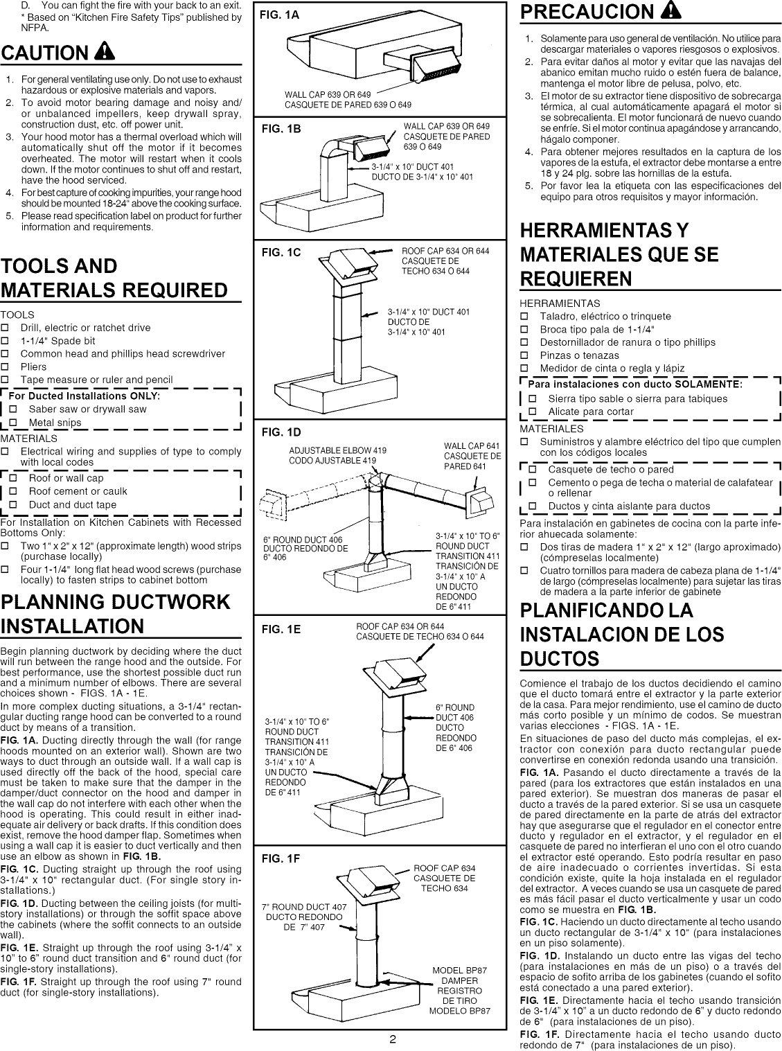 Page 2 of 8 - Broan F402404 User Manual  RANGE HOOD - Manuals And Guides L1004002