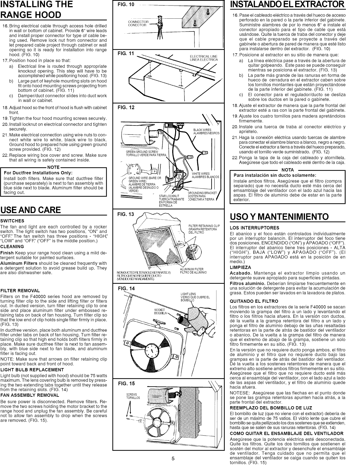 Page 5 of 8 - Broan F402404 User Manual  RANGE HOOD - Manuals And Guides L1004002