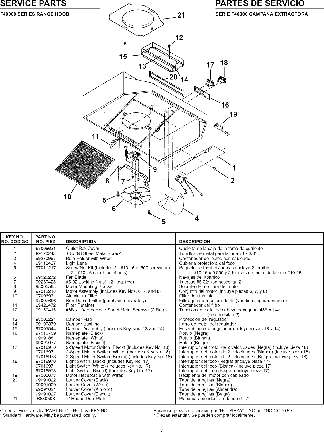 Page 7 of 8 - Broan F402404 User Manual  RANGE HOOD - Manuals And Guides L1004002