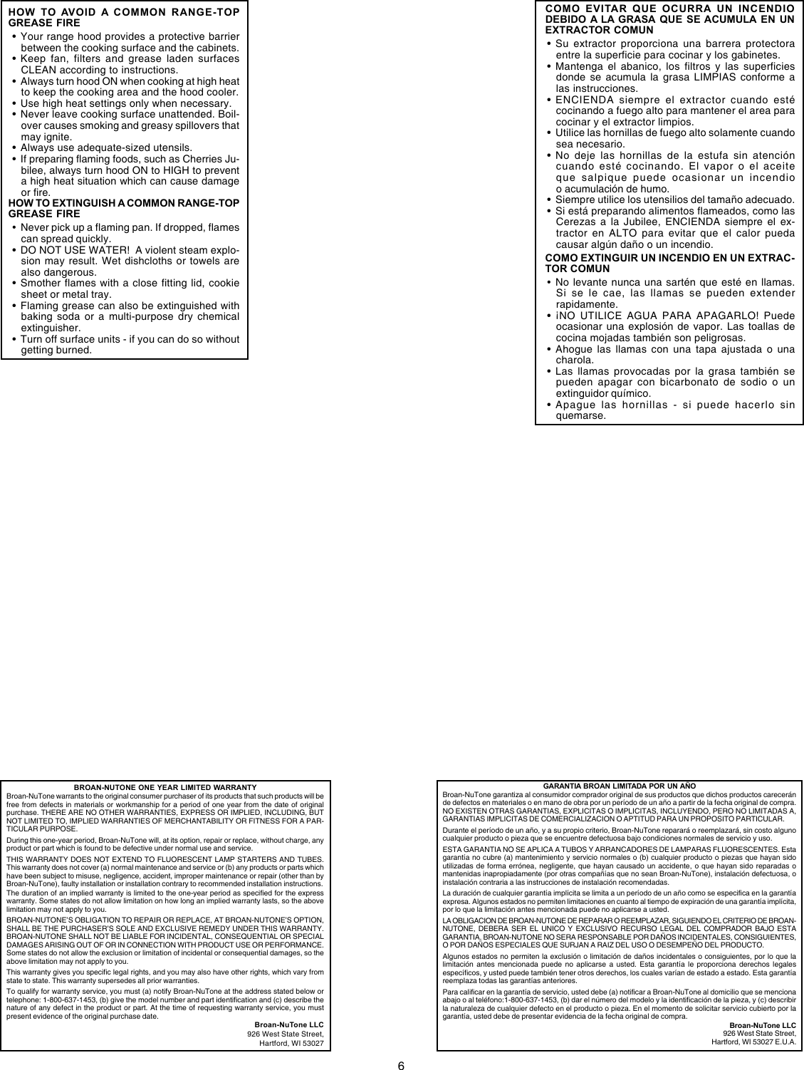 Page 6 of 8 - Broan F403023 F403004 Installation Instructions User Manual  To The F3918baa-207c-4619-963c-c36718aeeada