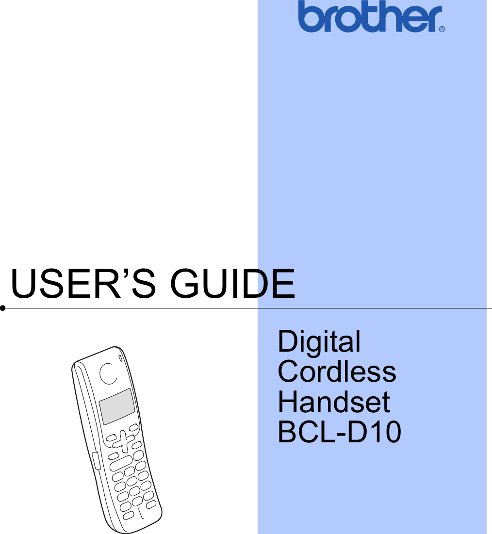 USER’S GUIDEDigital Cordless HandsetBCL-D10 