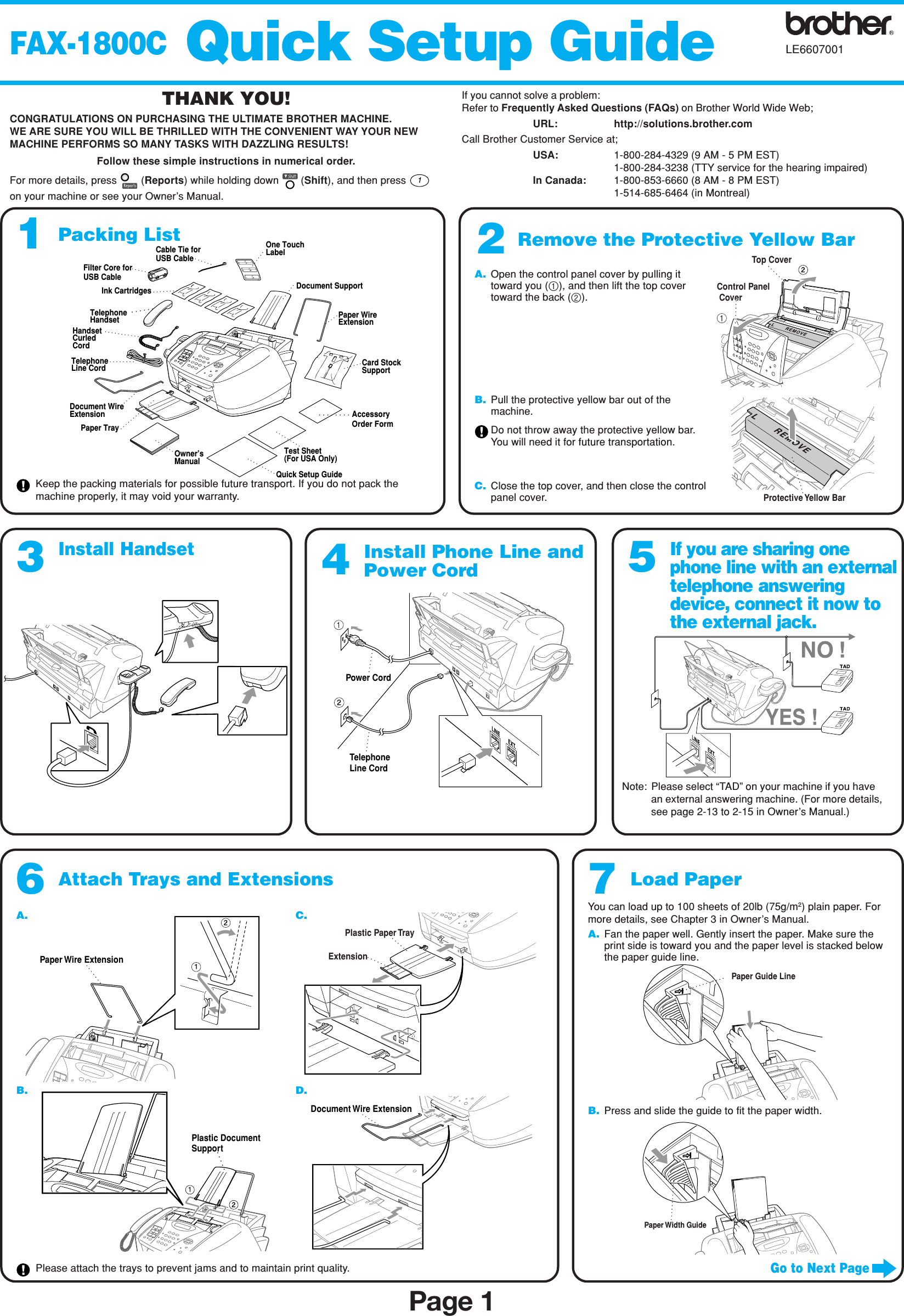 Page 2 of 4 - Brother Brother-Intellifax-885Mc-Quick-Start-Guide