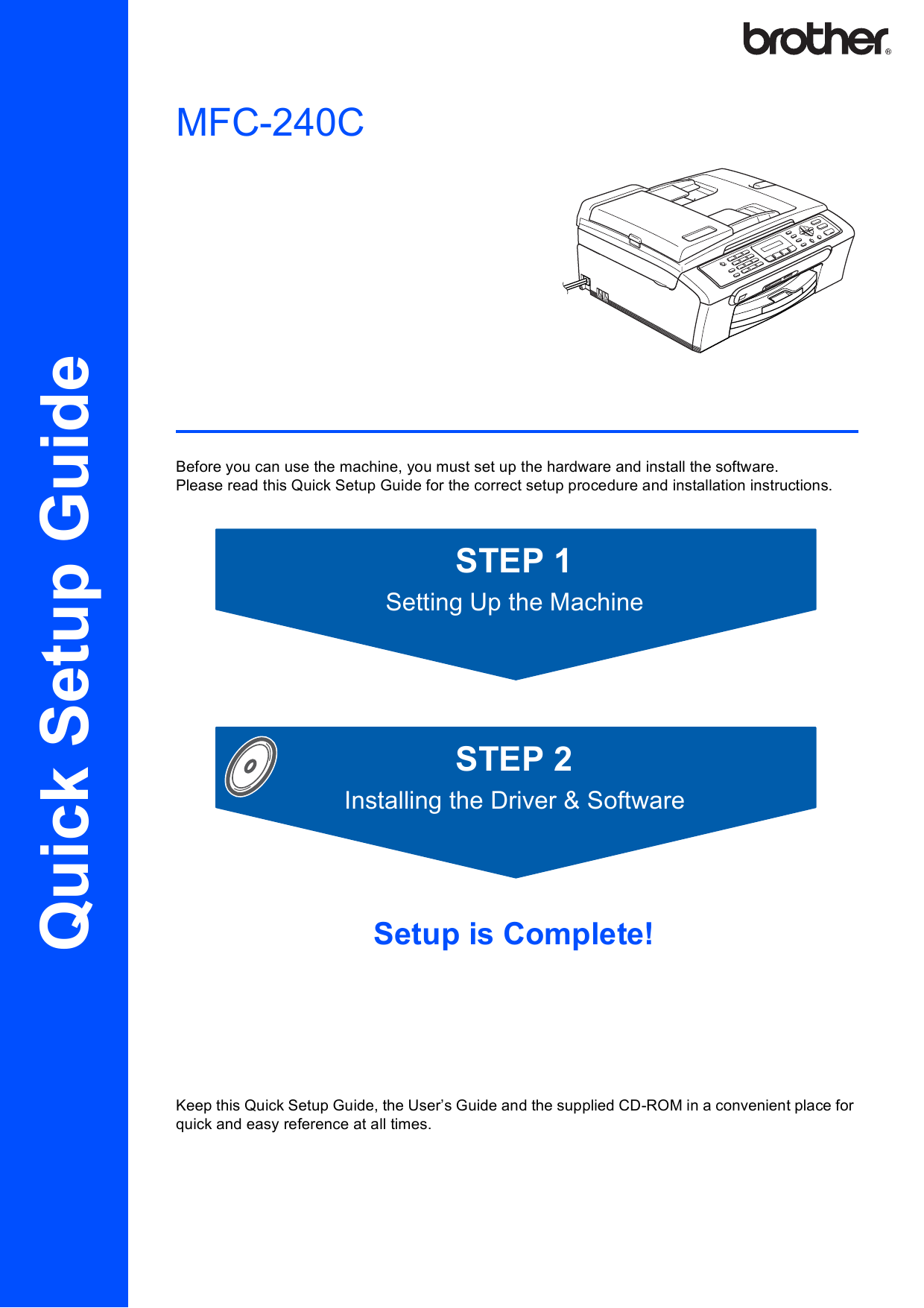 Brother Mfc 240C Quick Start Guide MFC240C Qsg US   BrotherMfc240CQuickStartGuide.807713105 User Guide Page 1 