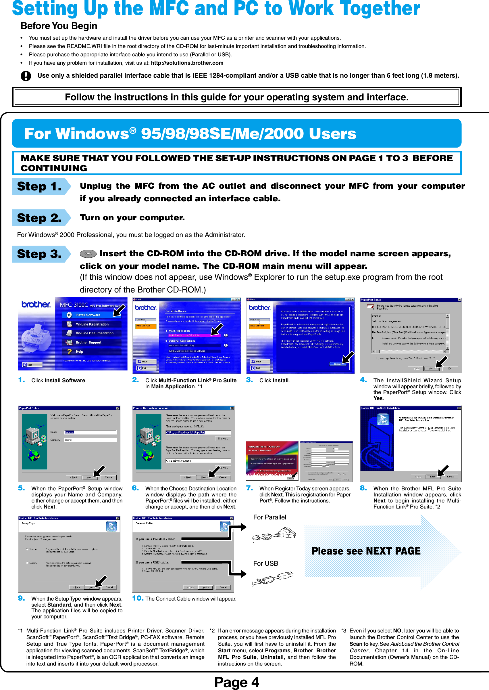 Page 4 of 6 - Brother Brother-Mfc-3100C-Quick-Start-Guide