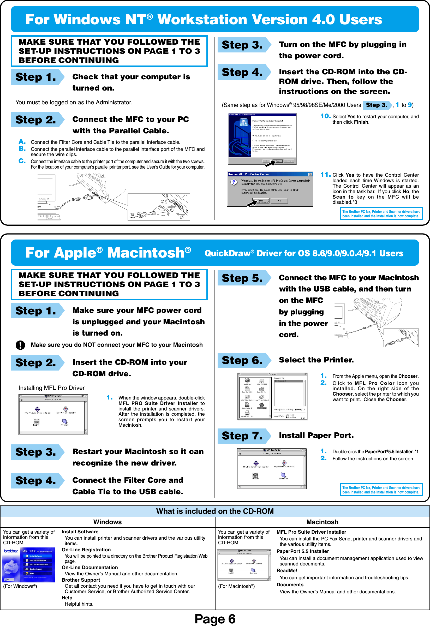 Page 6 of 6 - Brother Brother-Mfc-3100C-Quick-Start-Guide