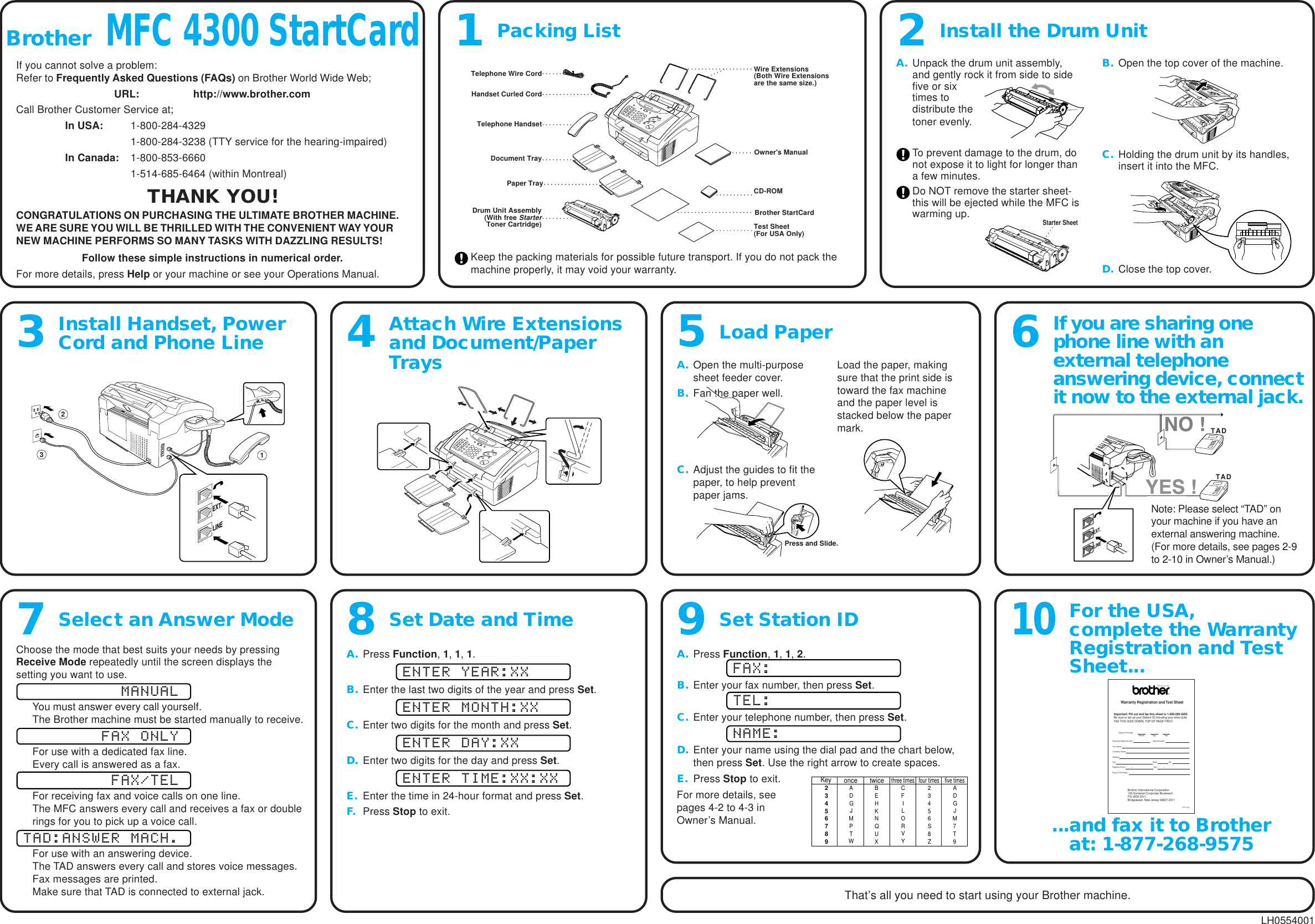 Page 1 of 2 - Brother Brother-Mfc-4300-Quick-Start-Guide