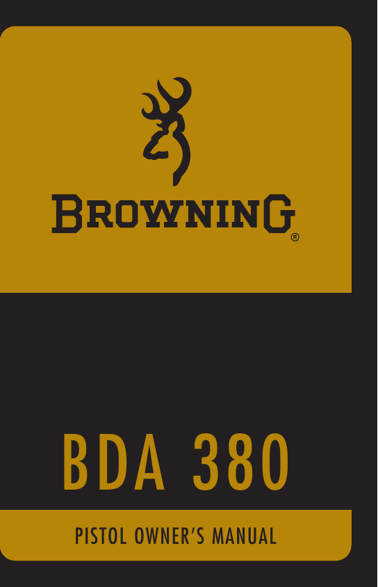 Browning BDA 380 Semi Auto Double Action Instruction and Maintenance Manual
