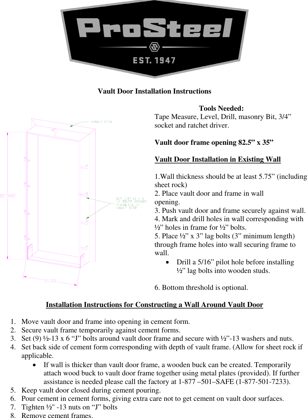 Browning Vault Door Owners Manual