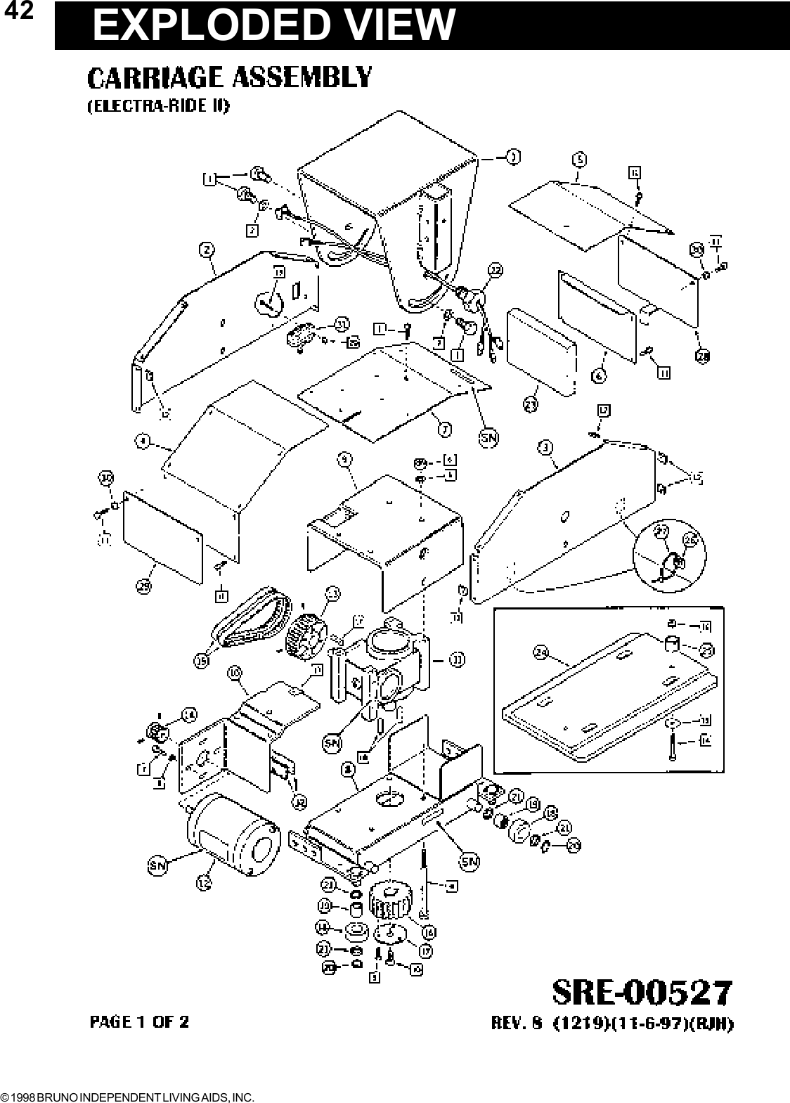 © 1998 BRUNO INDEPENDENT LIVING AIDS, INC.42 EXPLODED VIEW