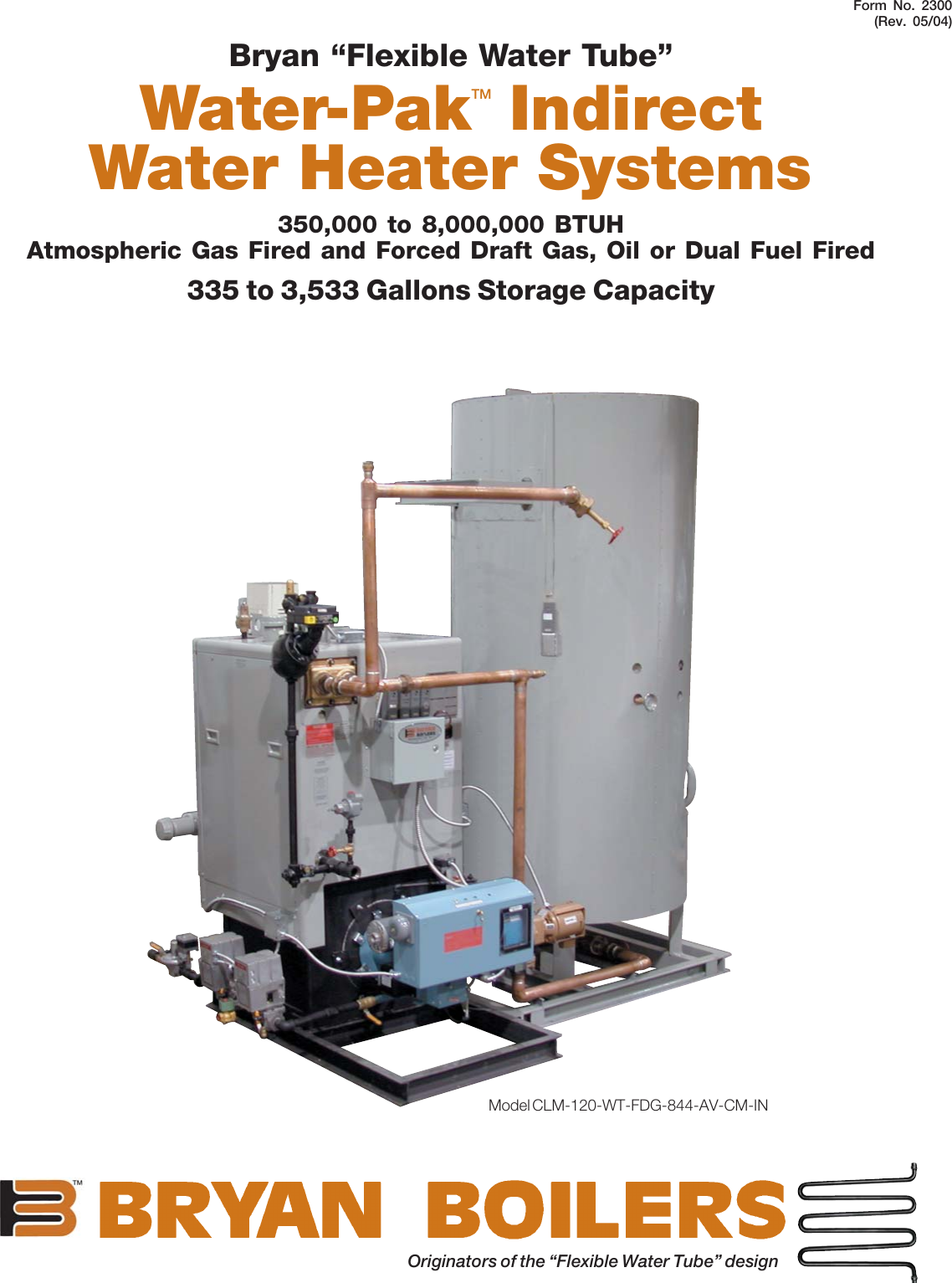 Bryan Boilers Clm 120 Wt Fdg 844 Av Cm In Users Manual