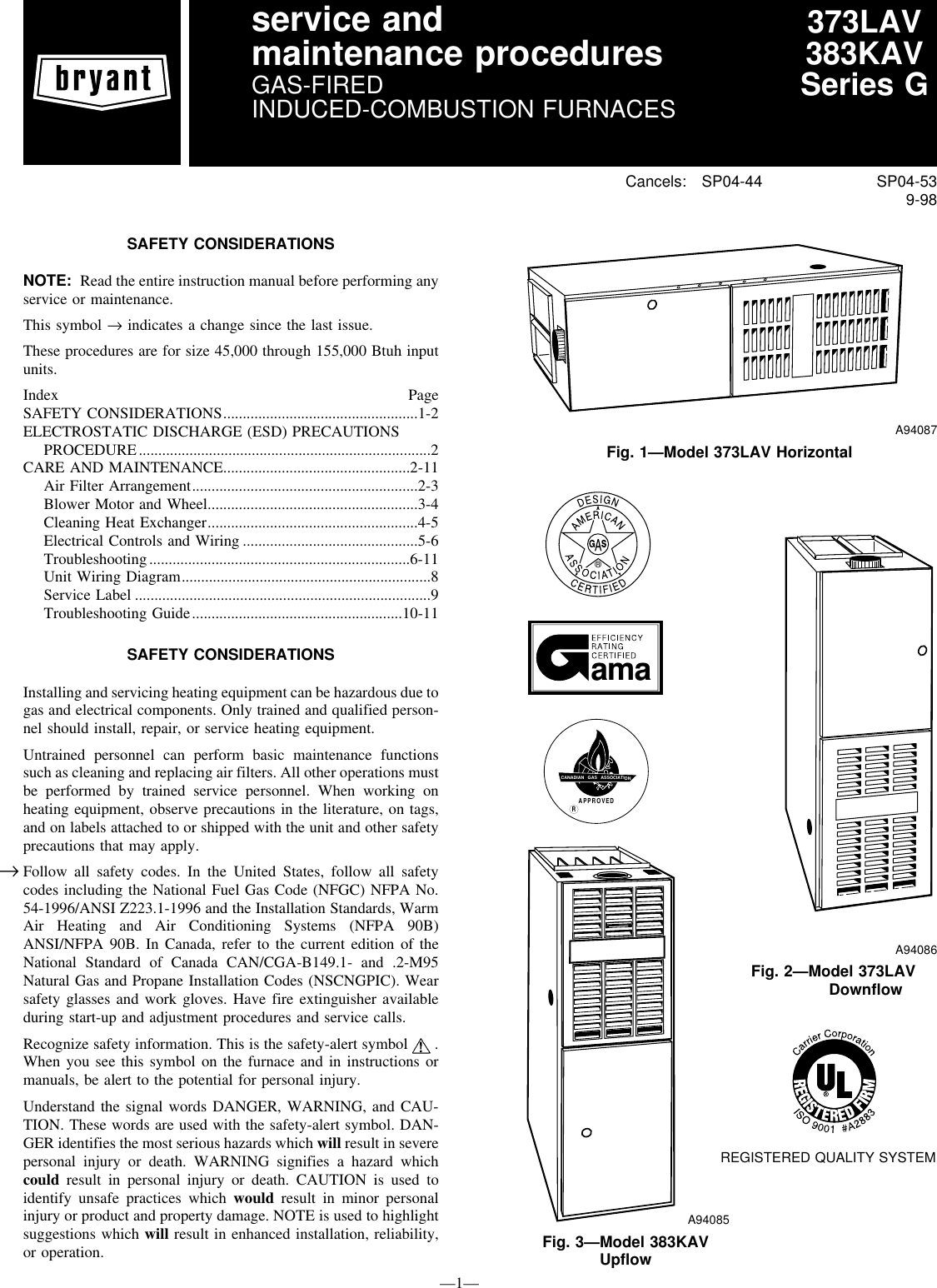 Page 1 of 12 - Bryant Bryant-3-383Kav-Users-Manual-  Bryant-3-383kav-users-manual