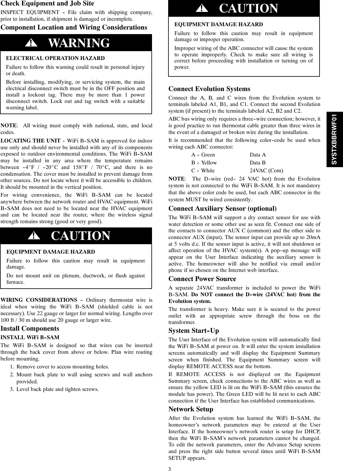 Page 3 of 6 - Bryant Bryant-Evolutionr-System-Systxbbrwf01-Users-Manual- Iibbrwf-01  Bryant-evolutionr-system-systxbbrwf01-users-manual