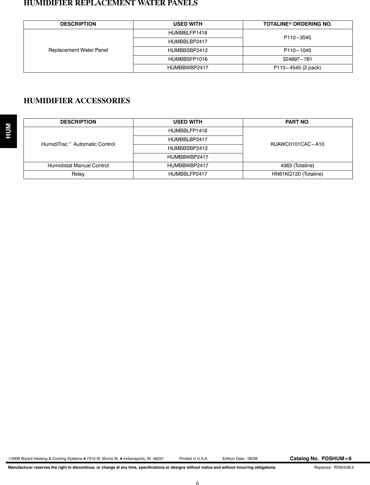 Page 6 of 6 - Bryant Bryant-Humbblbp2417-Users-Manual- PDSHUM-6  Bryant-humbblbp2417-users-manual