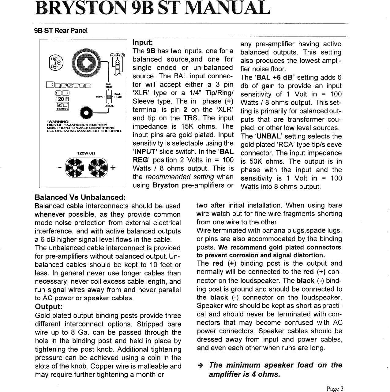 Page 3 of 7 - Bryston Bryston-9B-St-Users-Manual-  Bryston-9b-st-users-manual