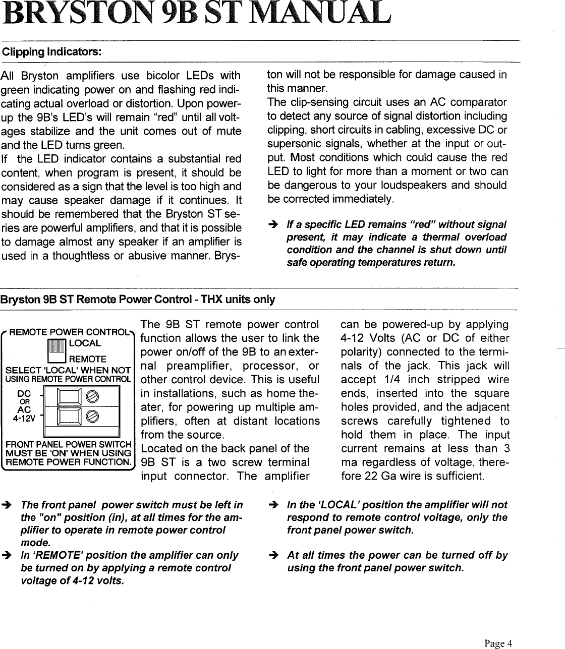 Page 4 of 7 - Bryston Bryston-9B-St-Users-Manual-  Bryston-9b-st-users-manual