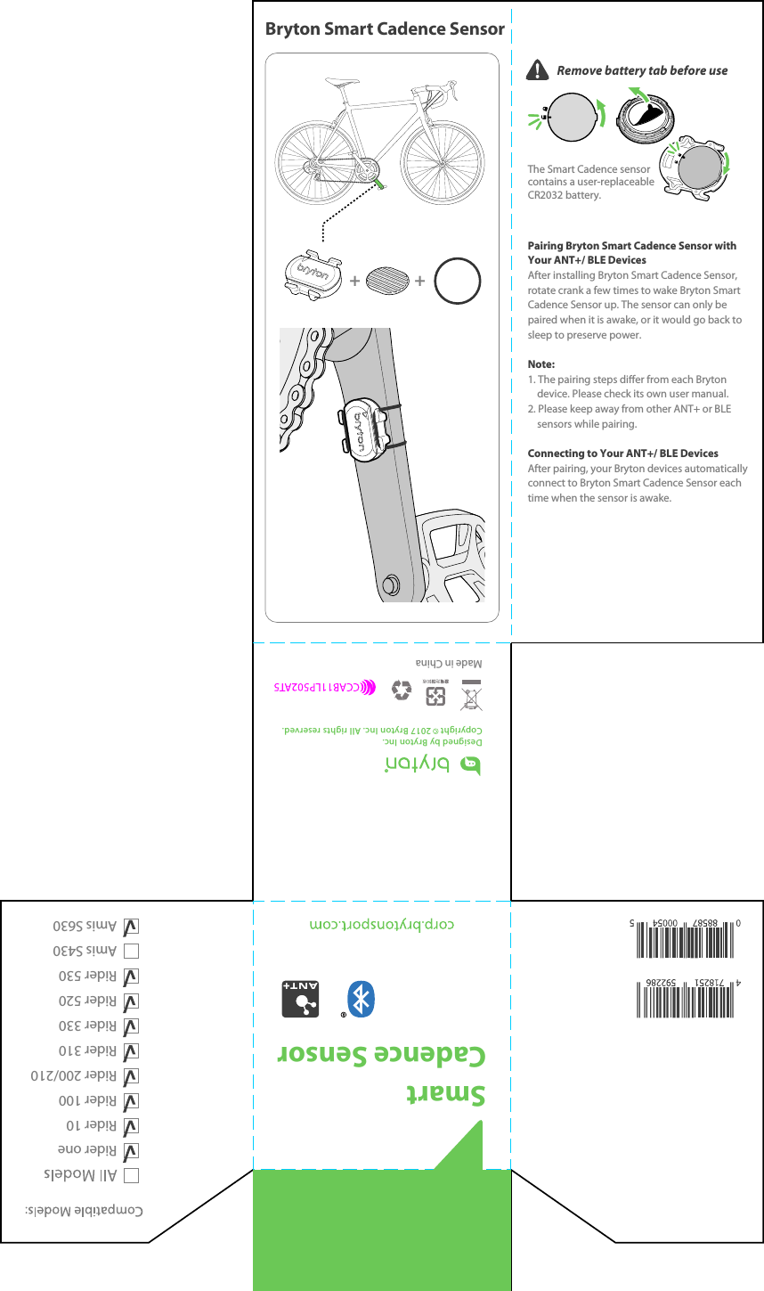 cadence sensor bryton