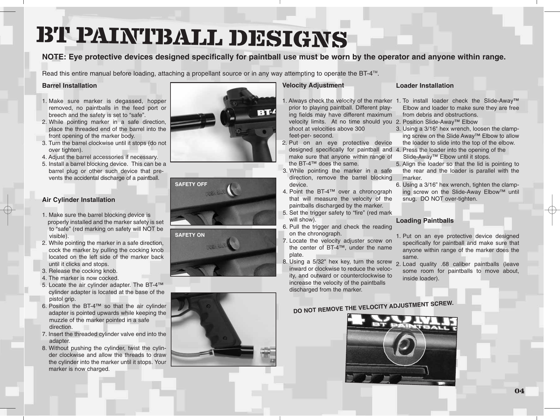 Page 5 of 12 - Bt Bt-4-Users-Manual-  Bt-4-users-manual