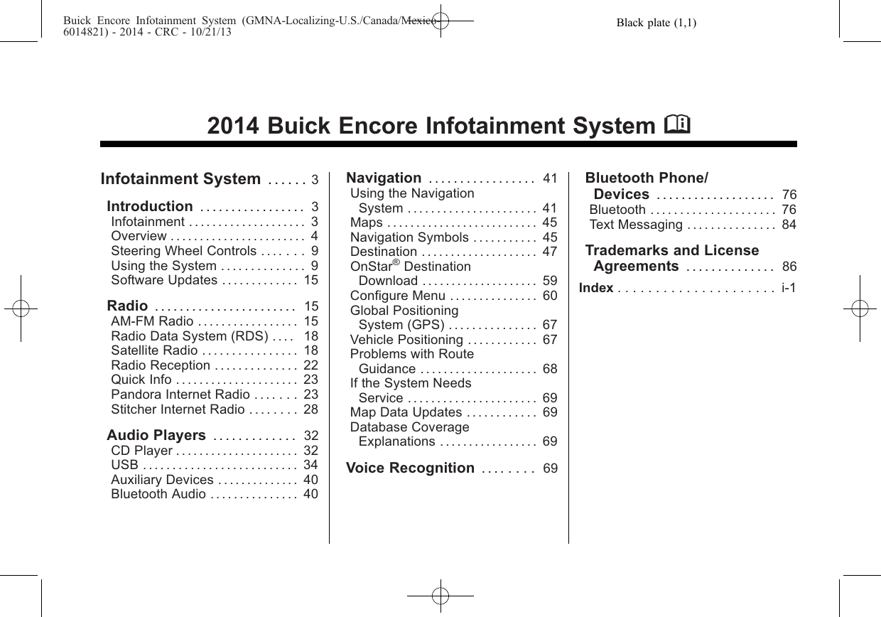 Buick 2013 Encore Navigation Manual 01 Infotainment System_en_US 1..92