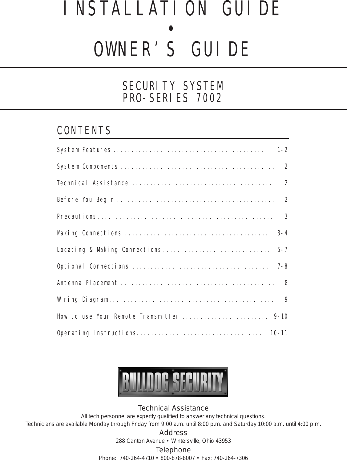 Page 1 of 12 - Bulldog-Security Bulldog-Security-Pro-Series-7002-Users-Manual-  Bulldog-security-pro-series-7002-users-manual