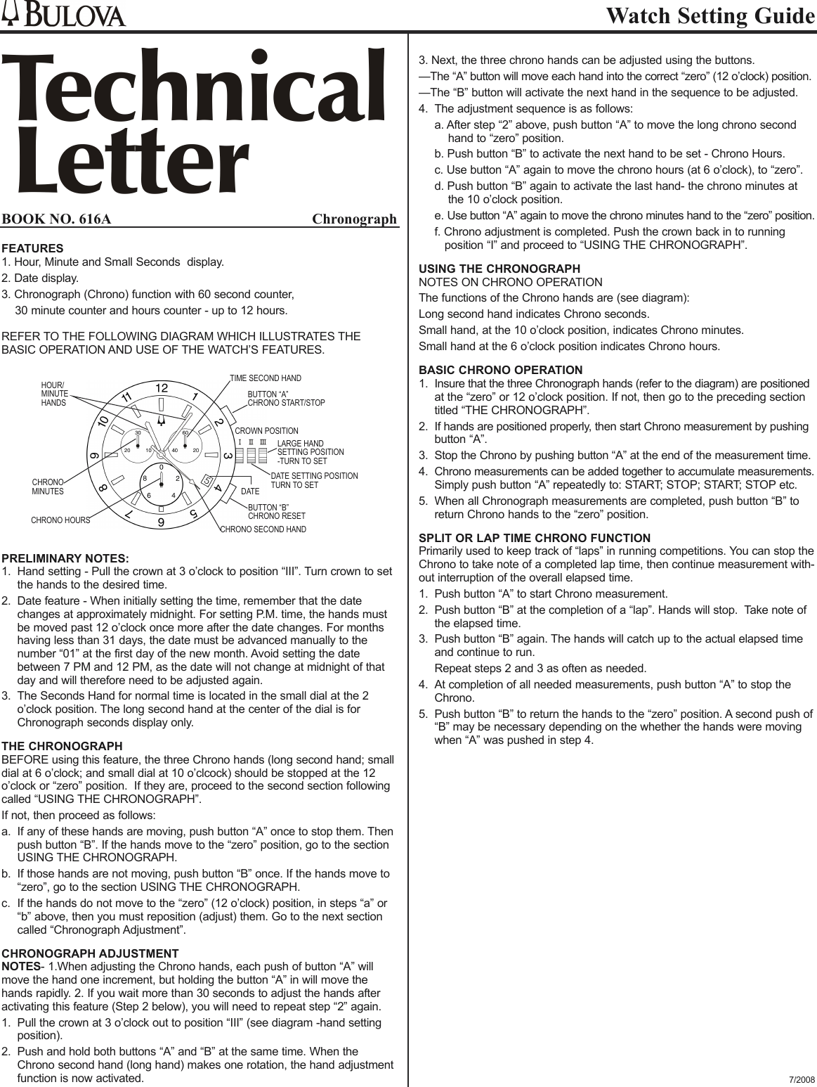 Page 1 of 6 - Bulova Bulova-Chronograph-Setup-Guide- ManualsLib - Makes It Easy To Find Manuals Online!  Bulova-chronograph-setup-guide