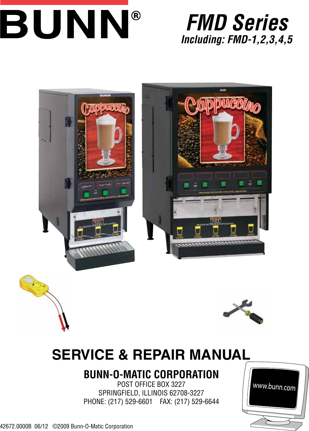 Bunn Beverage Dispenser Fmd 4 Users Manual Service, Repair, Series