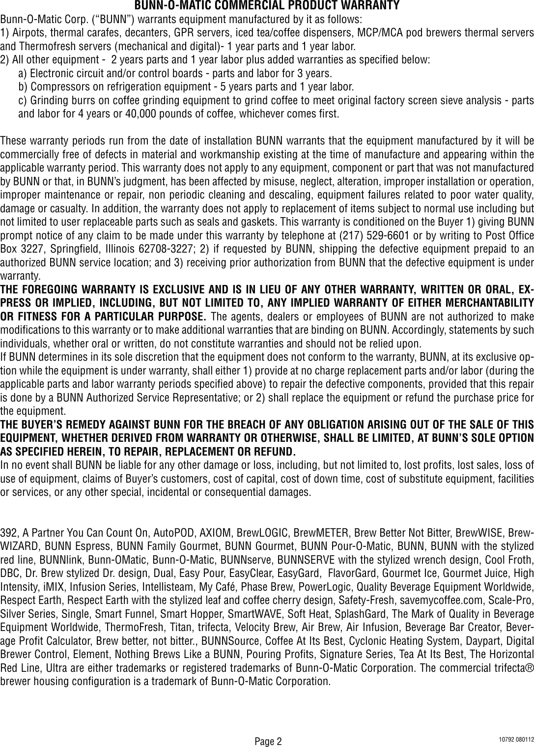 Page 2 of 9 - Bunn Bunn-Bunn-Beverage-Dispenser-Ic3B-Users-Manual- Installation, Operating, IC3 & IC3B Installation Operating Guide  Bunn-bunn-beverage-dispenser-ic3b-users-manual