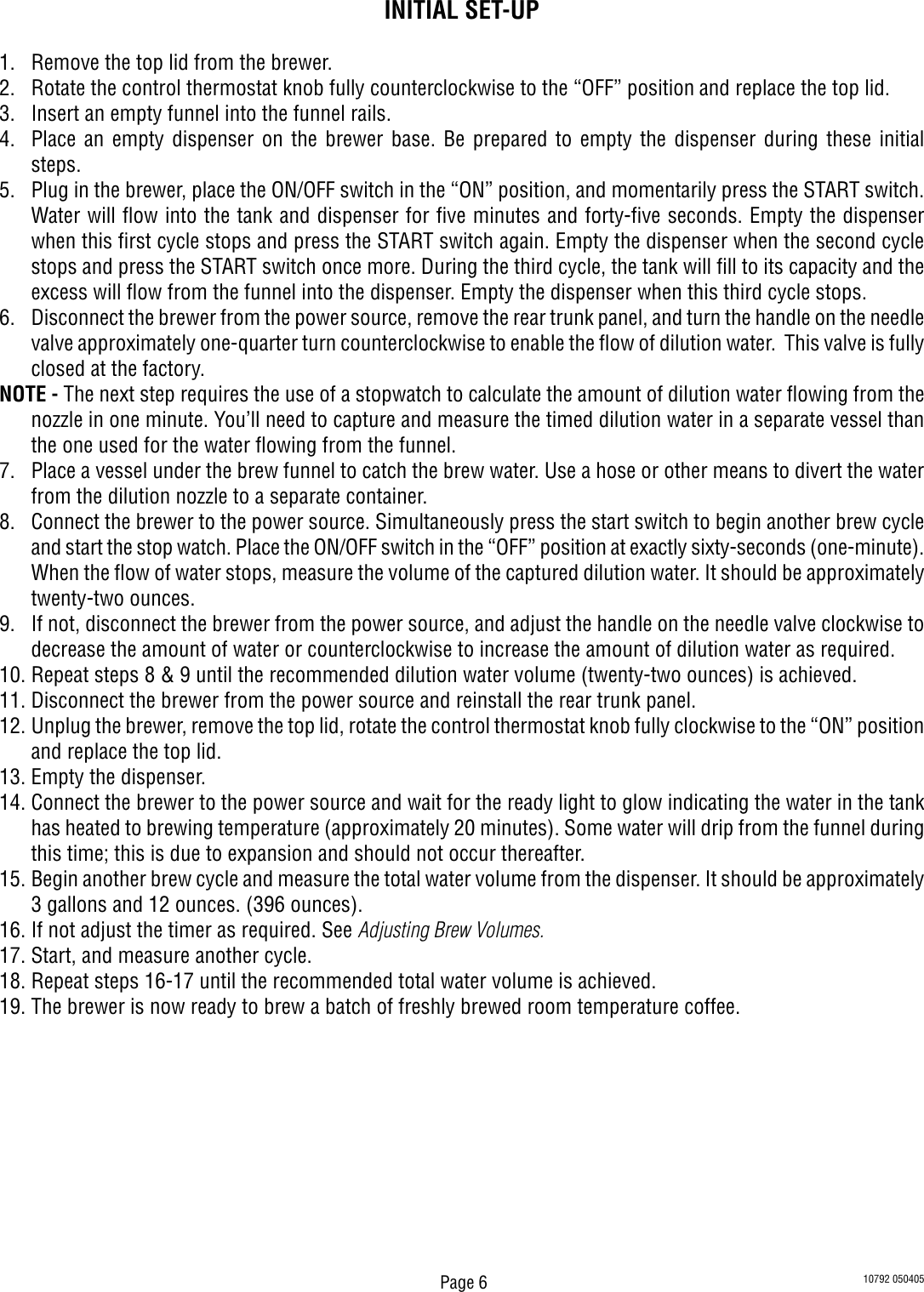 Page 6 of 9 - Bunn Bunn-Bunn-Beverage-Dispenser-Ic3B-Users-Manual- Installation, Operating, IC3 & IC3B Installation Operating Guide  Bunn-bunn-beverage-dispenser-ic3b-users-manual