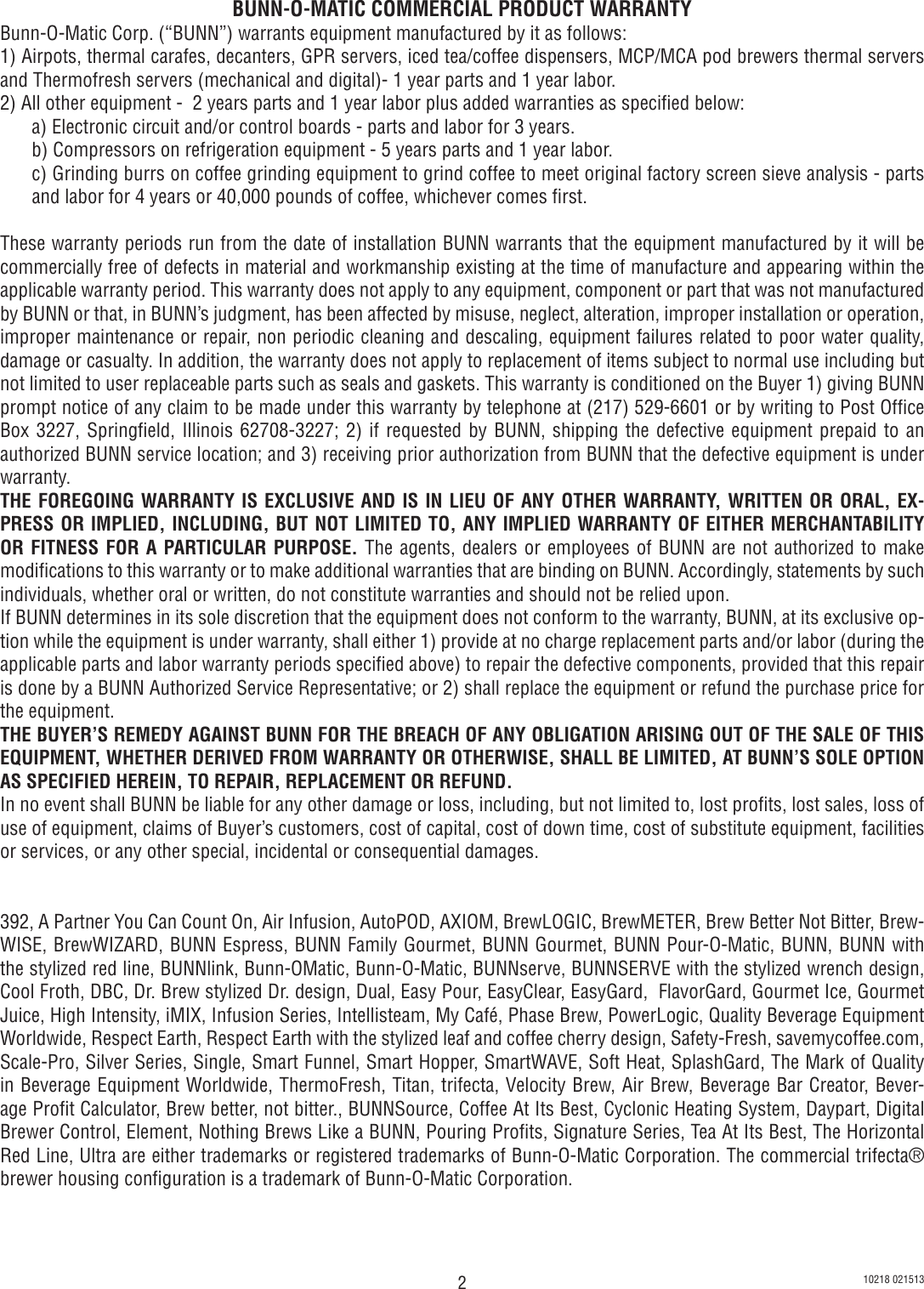 Page 2 of 8 - Bunn Bunn-Bunn-Coffee-Grinder-G9-2-Hd-S-Users-Manual- Installation, Operating, G9-2 HD G9-2T HD-S Installatiion & Operating Guide  Bunn-bunn-coffee-grinder-g9-2-hd-s-users-manual