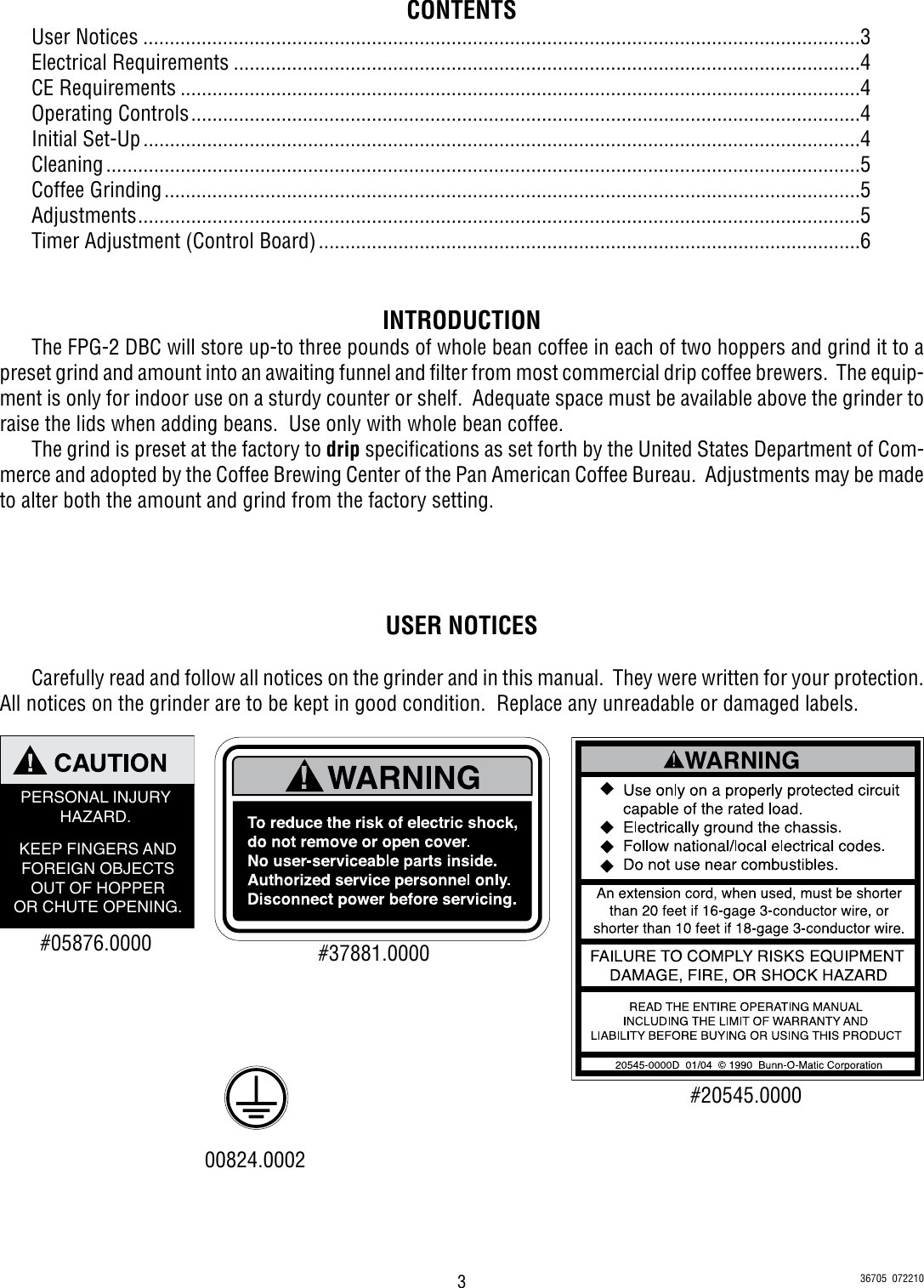 Page 3 of 6 - Bunn Bunn-Bunn-Water-Dispenser-Fpga-2-Dbc-Users-Manual- Installation, Operating, FPG-2 DBC, FPGA-2 FPGB-2 DBC Installation & Operating Guide Bunn-bunn-water-dispenser-fpga-2-dbc-users-manual