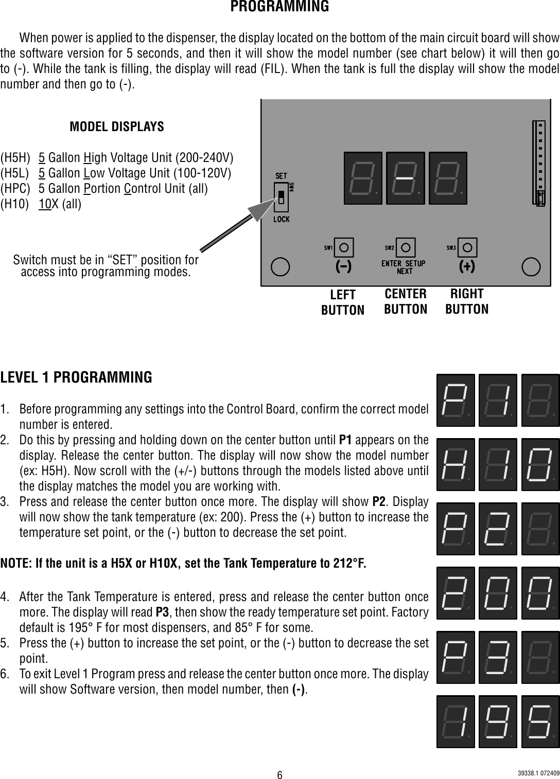 Page 6 of 9 - Bunn Bunn-Bunn-Water-Heater-Dv-Pc-Users-Manual- 39338.0001B  Bunn-bunn-water-heater-dv-pc-users-manual