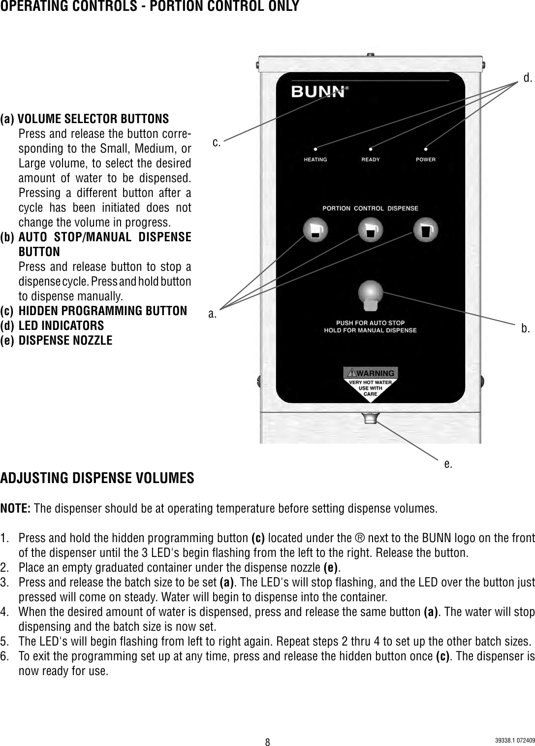 Page 8 of 9 - Bunn Bunn-Bunn-Water-Heater-Dv-Pc-Users-Manual- 39338.0001B  Bunn-bunn-water-heater-dv-pc-users-manual