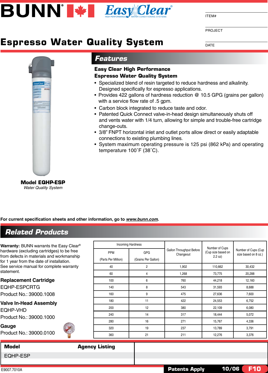 Page 1 of 2 - Bunn Bunn-Easy-Clear-Eqhp-Esp-Users-Manual-  Bunn-easy-clear-eqhp-esp-users-manual