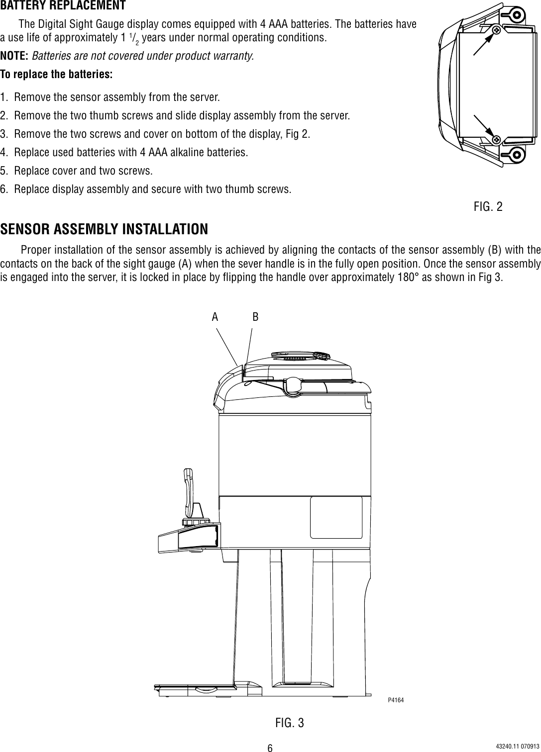 Page 6 of 7 - Bunn Bunn-Tf-Server-Dsg2-1-1-5-W-Count-Down-Timer-Owner-S-Manual Use, Care, Digital ThermoFresh 1.0 & 1.5 Gallon Server Use Care Information